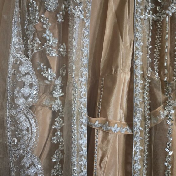 Elegant Champagne Gold Embroidered Formal Dress – Worn ONCE! - Picture 7 of 7